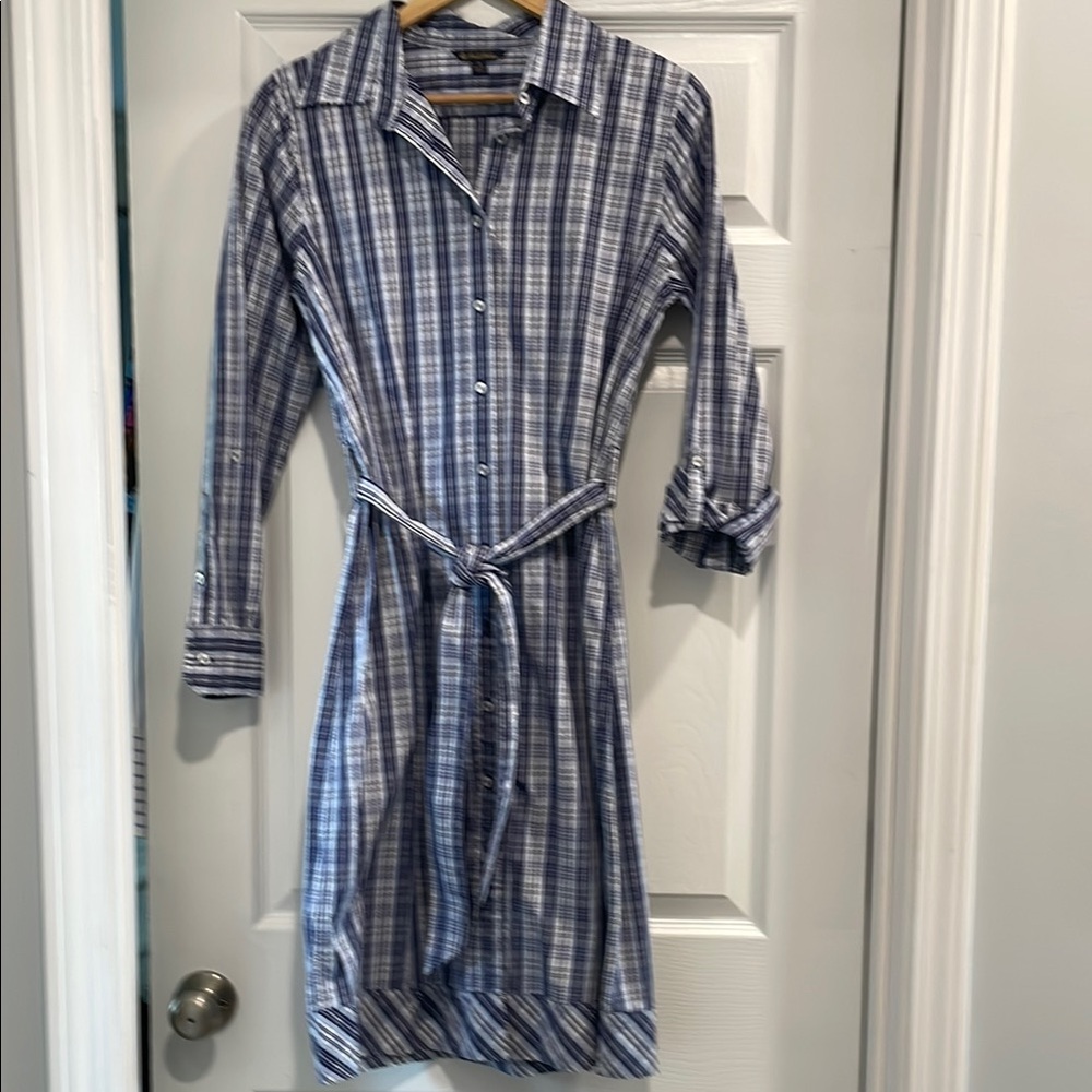 Brooks Brothers Blue Plaid button up dress